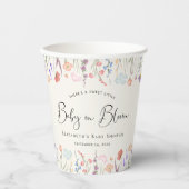 ベビーの開花ワイルドフラワーの水の色ベビーシャワー 紙コップ (正面)