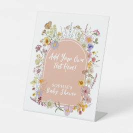 ベビーの開花ワイルドフラワーほこりっぽいバラカスタマイズ 台座サイン