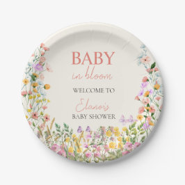 ベビーの開花ワイルドフラワーエレガント赤ちゃんシャワー ペーパープレート