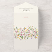 ベビーの開花ワイルドフラワーカラフル赤ちゃんシャワー オールインワン招待状 (外側)