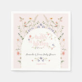 ベビーの開花ワイルドフラワーガールピンク赤ちゃんシャワー スタンダードカクテルナプキン (正面)