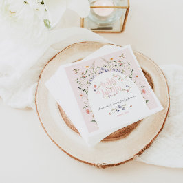 ベビーの開花ワイルドフラワーガールピンク赤ちゃんシャワー スタンダードカクテルナプキン