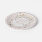 ベビーの開花ワイルドフラワーガールピンク赤ちゃんシャワー ペーパープレート (アングル)