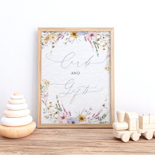 ベビーの開花ワイルドフラワーシャワーカードとギフト ポスター