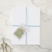 ベビーの開花ワイルドフラワーセージ緑の赤ちゃんシャワー ギフトタグ (より糸付き)