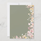 ベビーの開花ワイルドフラワーセージ緑の赤ちゃんシャワー 招待状 (裏面)