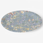 ベビーの開花ワイルドフラワーダスティブルーベビーシャワー ペーパープレート (アングル)