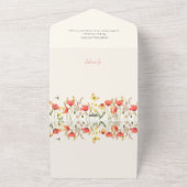 ベビーの開花ワイルドフラワーチューリップベビーシャワー オールインワン招待状 (外側)