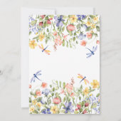 ベビーの開花ワイルドフラワーテーマベビーシャワー 招待状 (裏面)