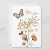 ベビーの開花ワイルドフラワーバタフライベビーシャワー 招待状 (裏面)