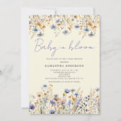 ベビーの開花ワイルドフラワーフローラベビースシャワー 招待状 (正面)