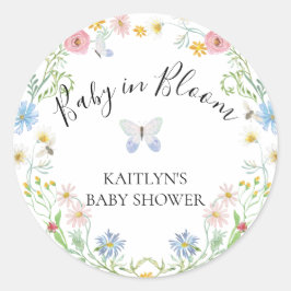 ベビーの開花ワイルドフラワーフローラ水の色シャワー ラウンドシール