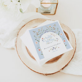 ベビーの開花ワイルドフラワーブルーボーイベビーシャワー スタンダードカクテルナプキン