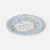 ベビーの開花ワイルドフラワーブルーボーイベビーシャワー ペーパープレート (アングル)