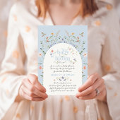 ベビーの開花ワイルドフラワーブルーボーイベビーシャワー 招待状