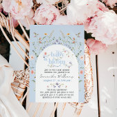 ベビーの開花ワイルドフラワーブルーボーイベビーシャワー 招待状