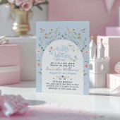 ベビーの開花ワイルドフラワーブルーボーイベビーシャワー 招待状