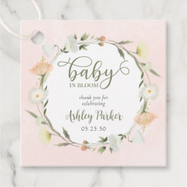 ベビーの開花ワイルドフラワーベイビーシャワーありがとう フェイバータグ