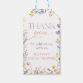 ベビーの開花ワイルドフラワーベイビーシャワーギフトラベル ギフトタグ (正面)