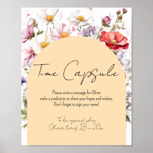 ベビーの開花ワイルドフラワーベイビーシャワータイムカプセル ポスター (正面)