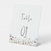 ベビーの開花ワイルドフラワーベイビーシャワーテーブル番号 台座サイン (正面)