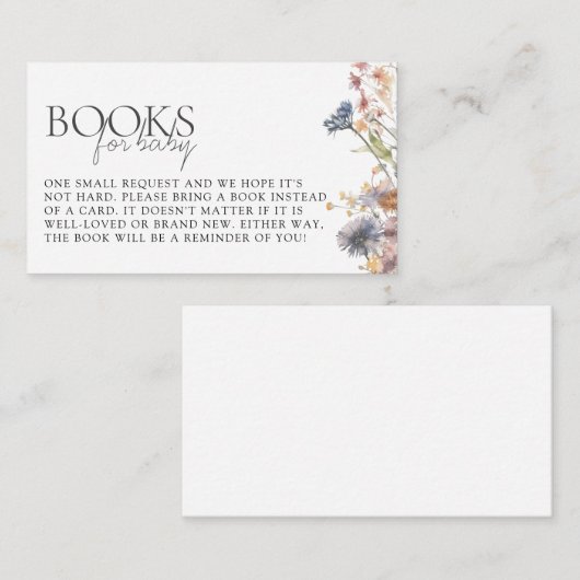 ベビーの開花ワイルドフラワーベイビーシャワー予約リクエスト エンクロージャーカード (正面/裏面)