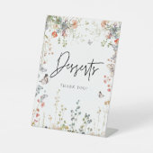 ベビーの開花ワイルドフラワーベイビーシャワー砂漠の看板 台座サイン (正面)