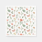 ベビーの開花ワイルドフラワーベイビーシャワー スタンダードカクテルナプキン (正面)
