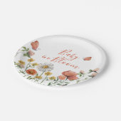 ベビーの開花ワイルドフラワーベイビーシャワー ペーパープレート (アングル)