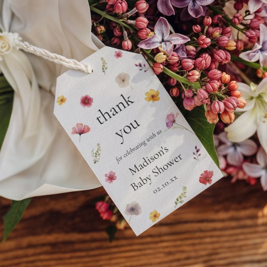 ベビーの開花ワイルドフラワーベビーシャワーの好意 ギフトタグ