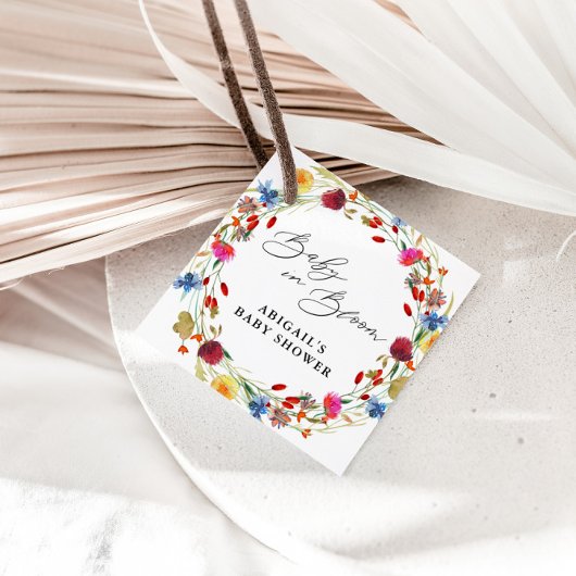 ベビーの開花ワイルドフラワーベビーシャワーの好意 フェイバータグ
