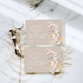 ベビーの開花ワイルドフラワーベビーシャワーオムツラッフル エンクロージャーカード