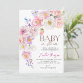 ベビーの開花ワイルドフラワーベビーシャワーパーティー 招待状 (スタンド正面)