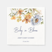 ベビーの開花ワイルドフラワーベビーシャワー印刷 スタンダードカクテルナプキン (正面)