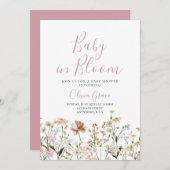 ベビーの開花ワイルドフラワーベビーシャワー招待状 招待状 (正面/裏面)