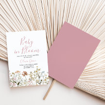 ベビーの開花ワイルドフラワーベビーシャワー招待状