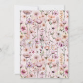 ベビーの開花ワイルドフラワーベビーシャワー招待状- 招待状 (裏面)