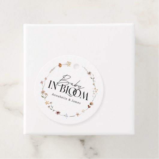 ベビーの開花ワイルドフラワーベビーシャワー招待 フェイバータグ (インサイチュ)