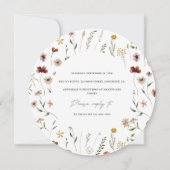 ベビーの開花ワイルドフラワーベビーシャワー招待 招待状 (裏面)
