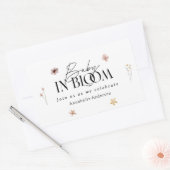 ベビーの開花ワイルドフラワーベビーシャワー招待 長方形シール (封筒)