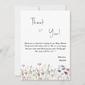ベビーの開花ワイルドフラワーベビーシャワー サンキューカード (正面)