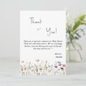 ベビーの開花ワイルドフラワーベビーシャワー サンキューカード (スタンド正面)
