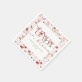 ベビーの開花ワイルドフラワーベビーシャワー スタンダードカクテルナプキン (角)