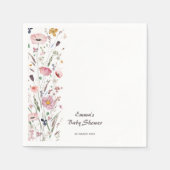 ベビーの開花ワイルドフラワーベビーシャワー スタンダードカクテルナプキン (正面)