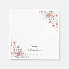 ベビーの開花ワイルドフラワーベビーシャワー スタンダードカクテルナプキン