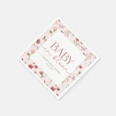 ベビーの開花ワイルドフラワーベビーシャワー スタンダードカクテルナプキン (角)