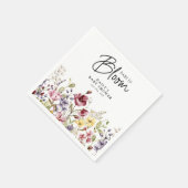 ベビーの開花ワイルドフラワーベビーシャワー スタンダードカクテルナプキン (角)