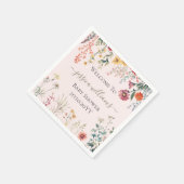 ベビーの開花ワイルドフラワーベビーシャワー スタンダードカクテルナプキン (角)