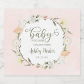 ベビーの開花ワイルドフラワーベビーシャワー スパークリングワインラベル (シングルラベル)