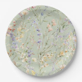 ベビーの開花ワイルドフラワーベビーシャワー ペーパープレート (正面)